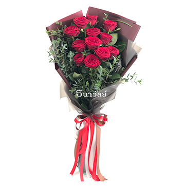 Promotion(20%off)Valentine's day - Love you forever - 12 Premium Holland longstem red roses (90 cm)