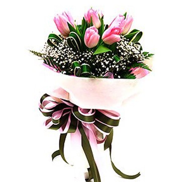 Promotion(20%off)Valentine's day - Bouquet of 10 pink tulips