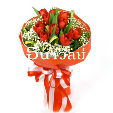 Promotion(20%off)Valentine's day - Bouquet of 10 red tulips